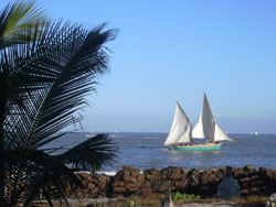 Sailboat near Morondava beach in Madagascar Sailboat near Morondava beach in Madagascar