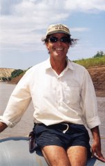 Gary Lemmer on boat and smiling