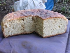 Freshly baked bread on the river